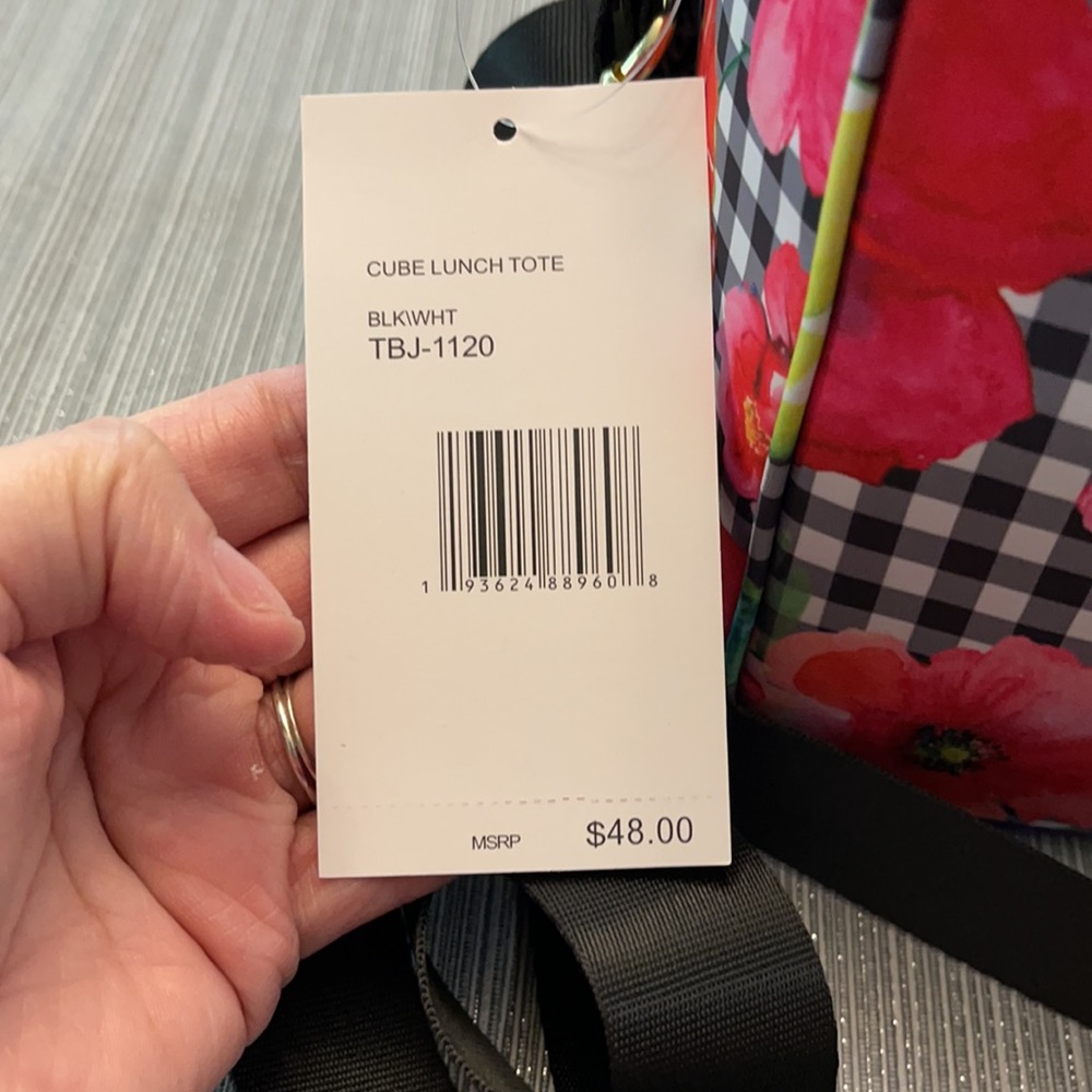 NWT Betsey Johnson Plaid Cube Insulated Lunch Tote - Picture 4 of 9